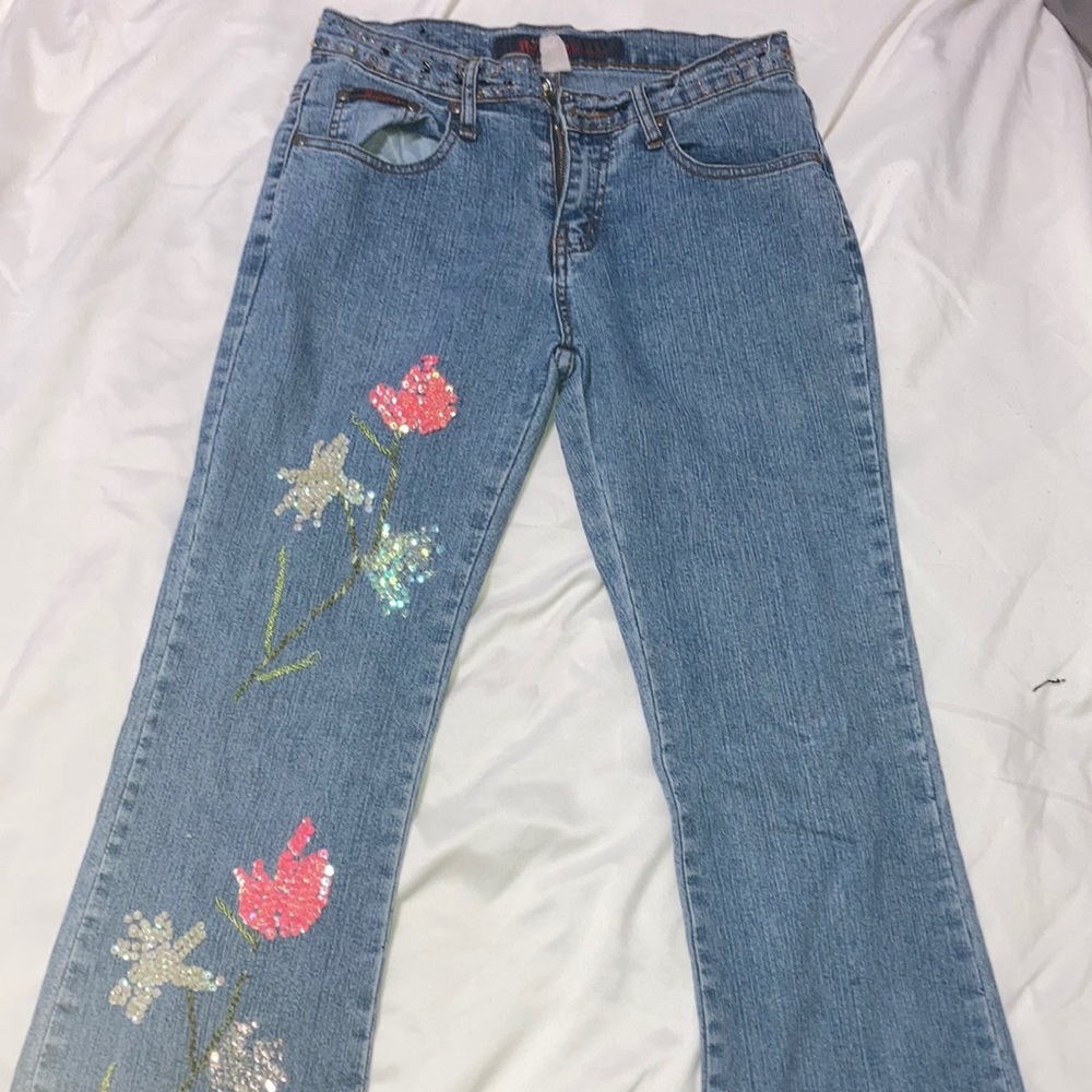 Bootcut Flower Sequin Rosy Loves Jeans